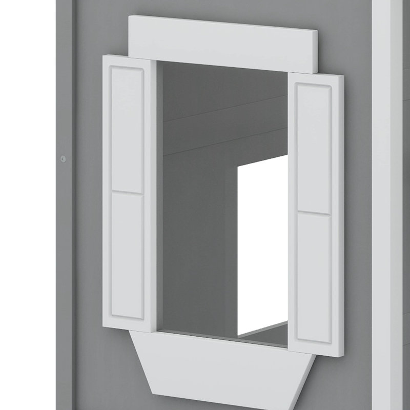 Lit mezzanine avec échelle House, Gris / Blanc, Lit simple