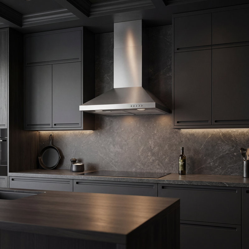 Victory 30-Inch 600 CFM Wall Mount Range Hood with 3-Speed Push Button in Stainless Steel