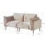 Aruba Upholstered 74.8'' Wide Velvet Modular Loveseat Sofa, 2-Piece-5165856