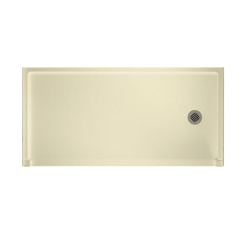 30'' W 60'' D Rectangular Single Shower Base, Bone, Left-Hand