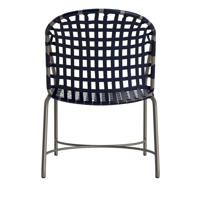 Kantan Outdoor Lounge Chair, Mica/Marine Vinyl Lace