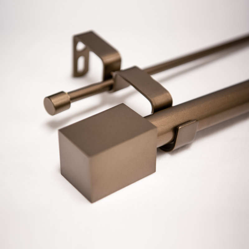 Jace Adjustable Double Curtain Rod, 48" - 84", Bronze