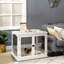 Table de bout d'intérieur pour chenil, petite avec porte verrouillable et deux côtés ouverts, jolie table de décoration blanche pour chiens, décor d'ouverture, Pure