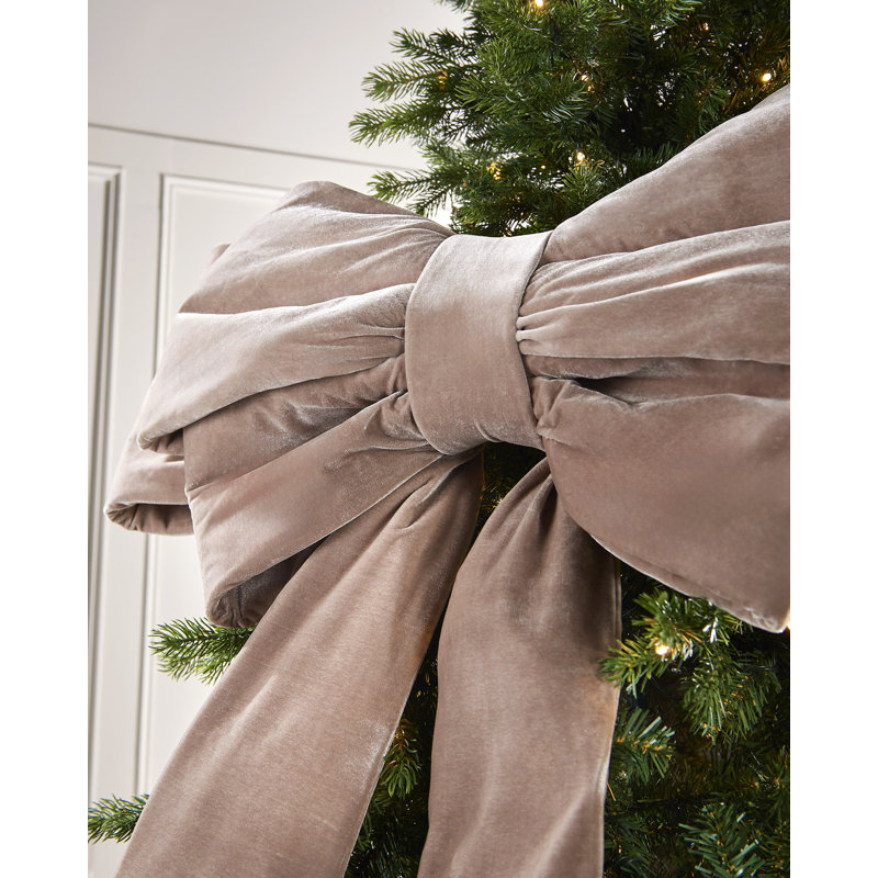 133cm Solid Colour Velvet Bow, Mocha