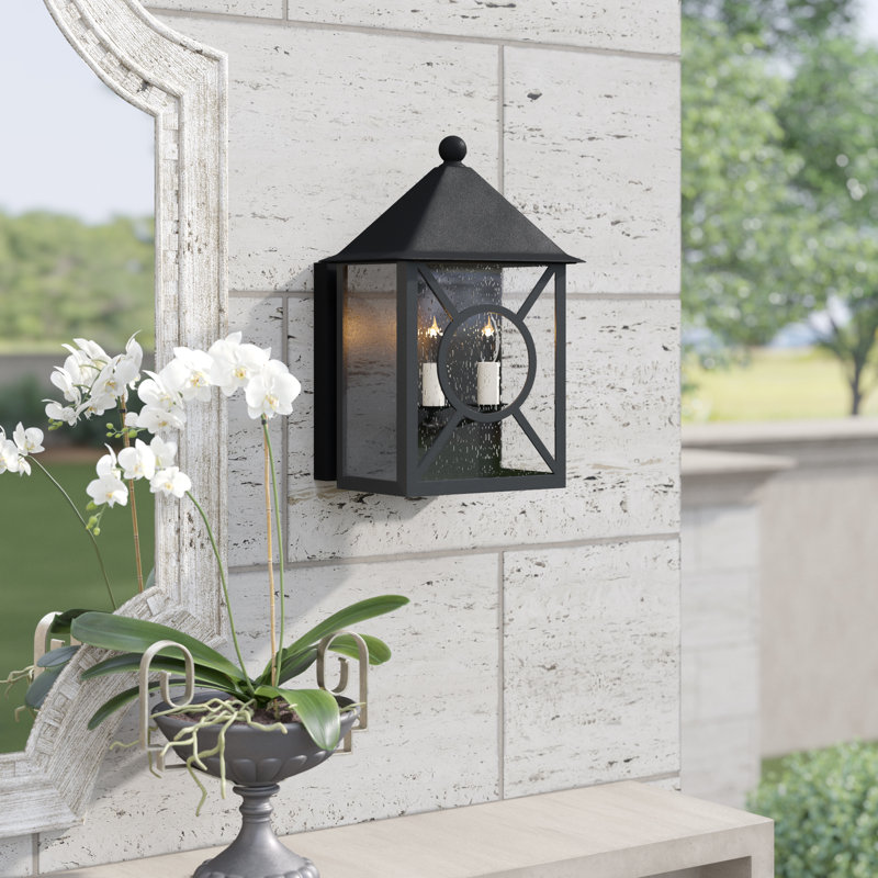 Ripley Outdoor Wall Lantern, Midnight, 12.25" H x 7.25" W x 6.5" D