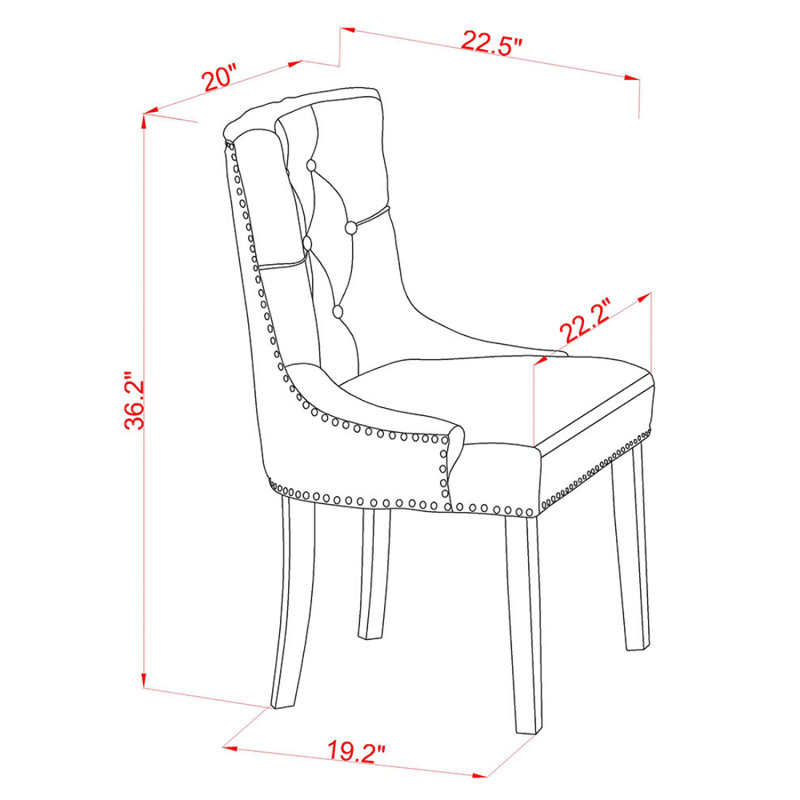 Chaise parsons rembourrée Spinney, Chocolat, Blanc
