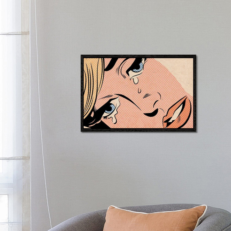 Crying Woman III by Joseph McDermott - Print on Canvas, Black Framed, 66.04 cm H x 45.72 cm W