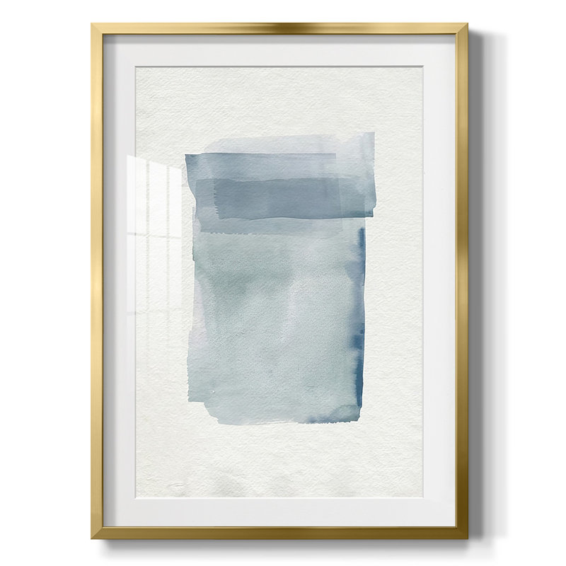 Lentille aquarelle I, Papier avec cadre doré, Blanc
