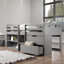Lit mezzanine gris Fabiana avec rangement