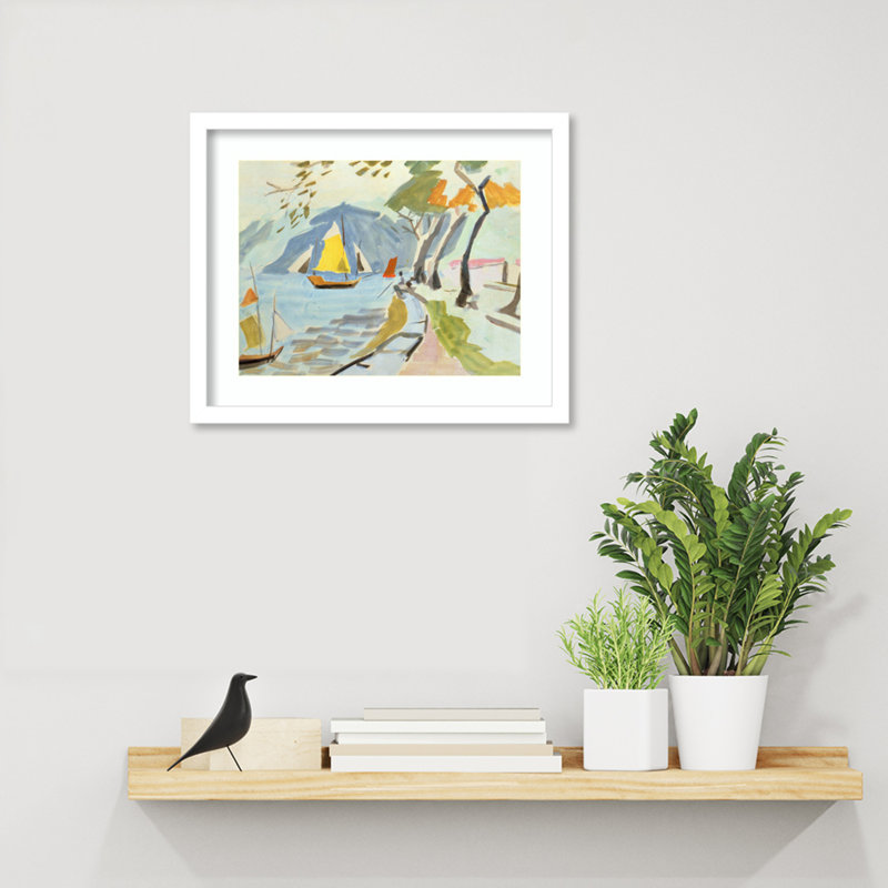 Macau Shoreline Framed On Paper by Anne Durham Print, 14" H x 17" W x 1" D, White