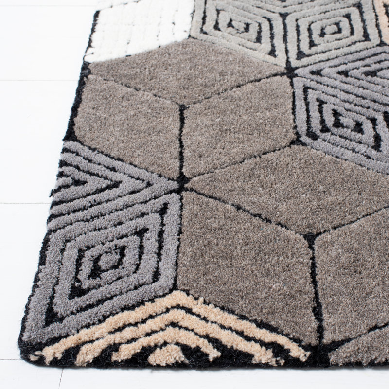Fifth Avenue Hand Tufted Wool Geometric Rug, Rectangle 3' x 5'