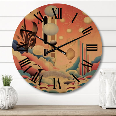 Horloge murale surdimensionnée en bois Dreamcity