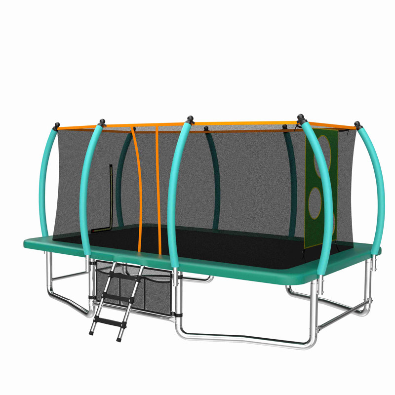 Longue trampoline rectangulaire extérieure pour enfants adultes, Green