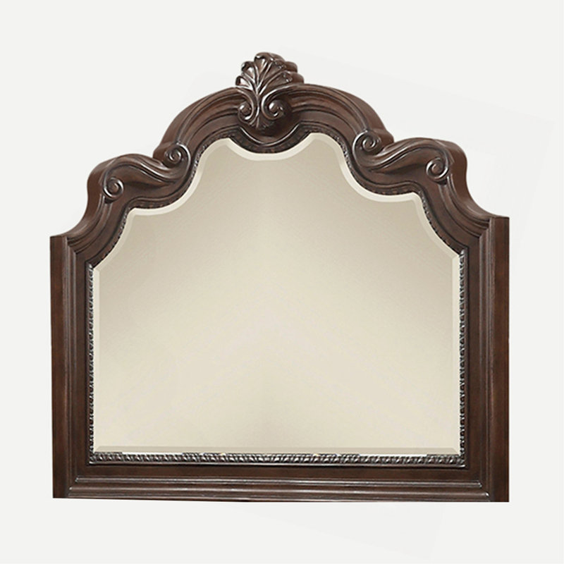 Miroir orné d'acajou
