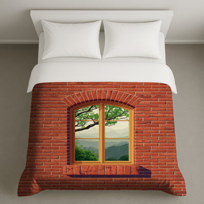 Red Brick Wall Window Duvet Covers