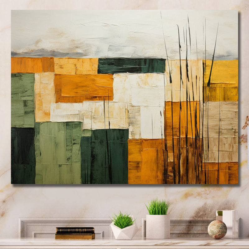 Cubism Geometric Plains I - Cubism Canvas Prints, Toile tendue, H 12 po x l 20 po x P 1 po