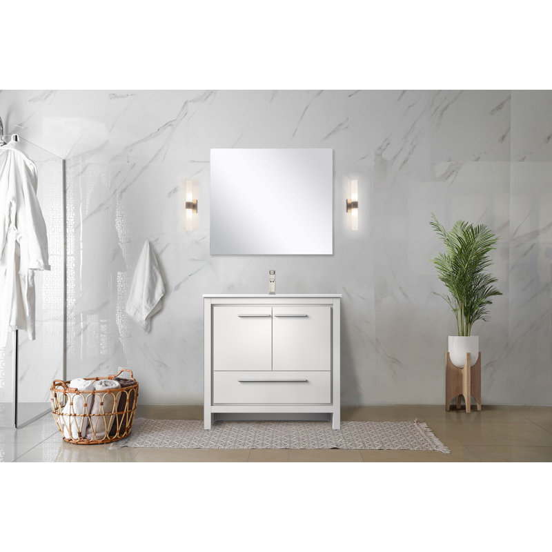 Lafarre Lafarre 36 in W x 20 in D Bath Vanity , White, White Cultured Marble