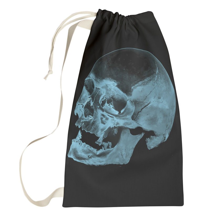 Sac à linge crâne, Petit (H 64 po x l 20 po x P 1,5 po), Bleu