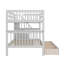 Lit superposé double sur lit double pour chambre à coucher, équipé d'un tiroir, d'un rangement et d'un garde-corps sur l'escalier-2142315217