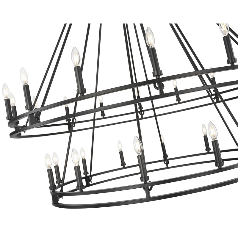 Geiser 28 Light Chandelier in Matte Black