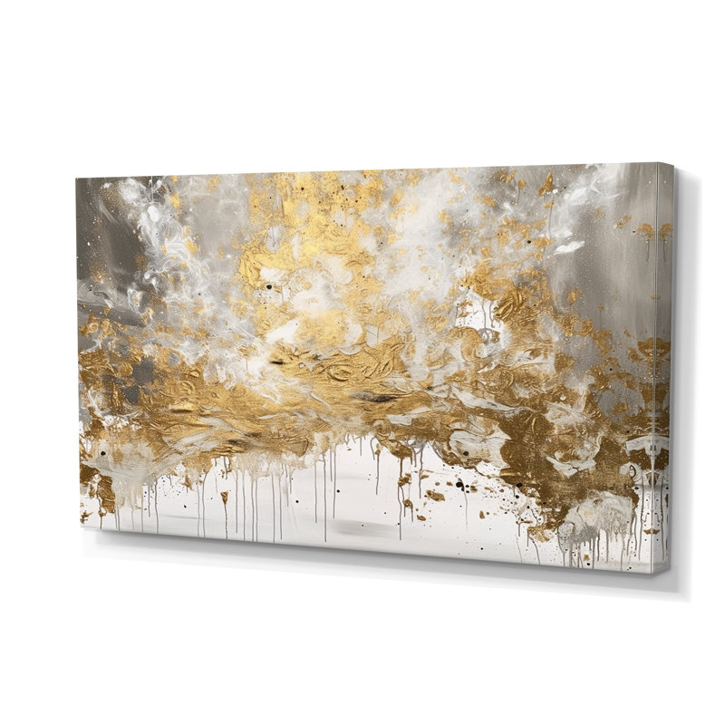 Golden Abstract - Abstract Canvas Wall Art