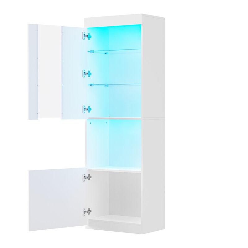 Lighted Curio Cabinet, White