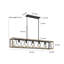 Lustre carré / rectangulaire à 5 lumières pour îlot de cuisine à intensité variable