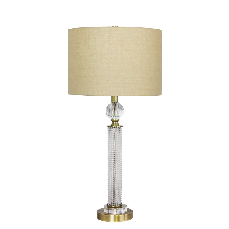 Lampe de table 28 po rizboro, Laiton antique, Beige