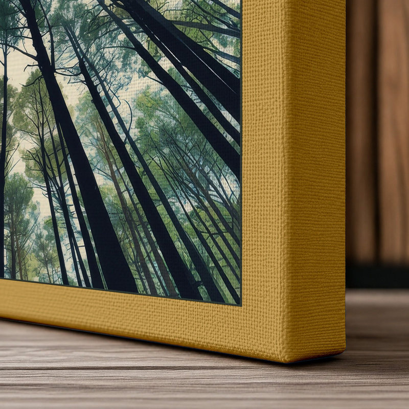 Forest Cathedral Scandinavian - Wrapped Canvas, 30x20 - 76.2 x 50.8 cm, Ochre Border