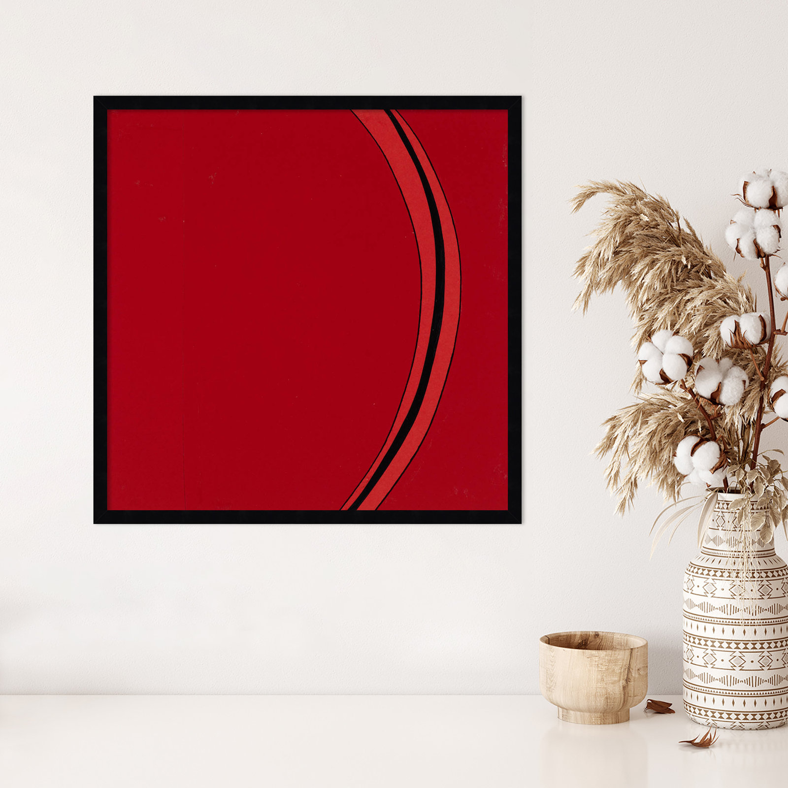 Segment Print by Alex Dunn, Black, 25" H x 25" W