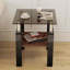 Ensemble 2 pièces table de bout et table basse en verre trempé moderne - gris / noir