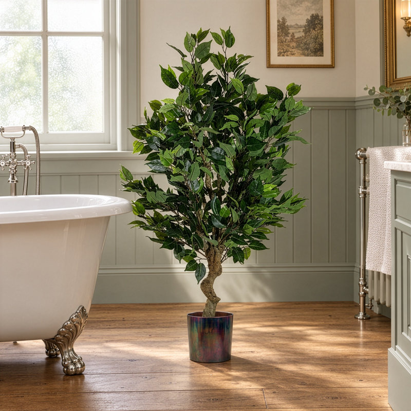 Faux Palm and Foliage Tree Plant, 100cm H x 62cm W x 62cm D