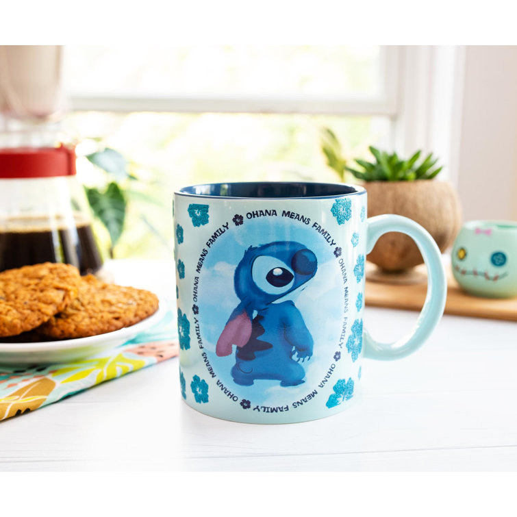 Silver Buffalo Disney Lilo & Stitch ohana Means Family Confetti Glass Mug