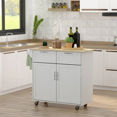 Cheng Solid Wood Top Kitchen Cart