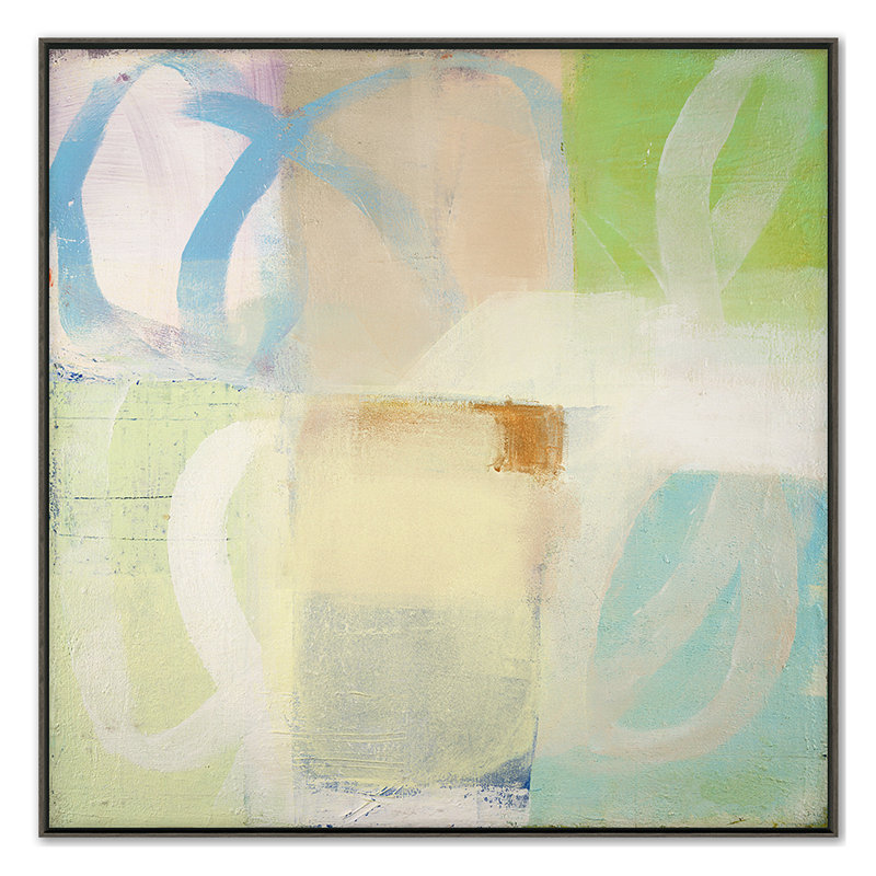 Multitude In Green Gold Print by Hermanos, Ellen, Walnut Cappuccino Floater Framed, 50'' H x 50'' W