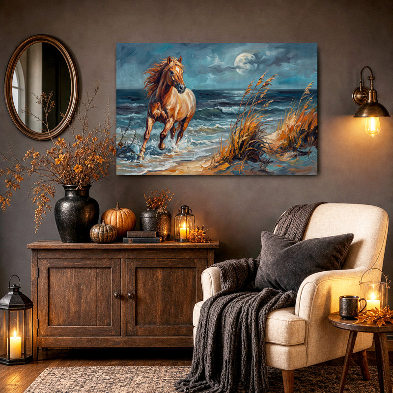 Art mural sur toile d'Halloween, H 32 po x l 48 po