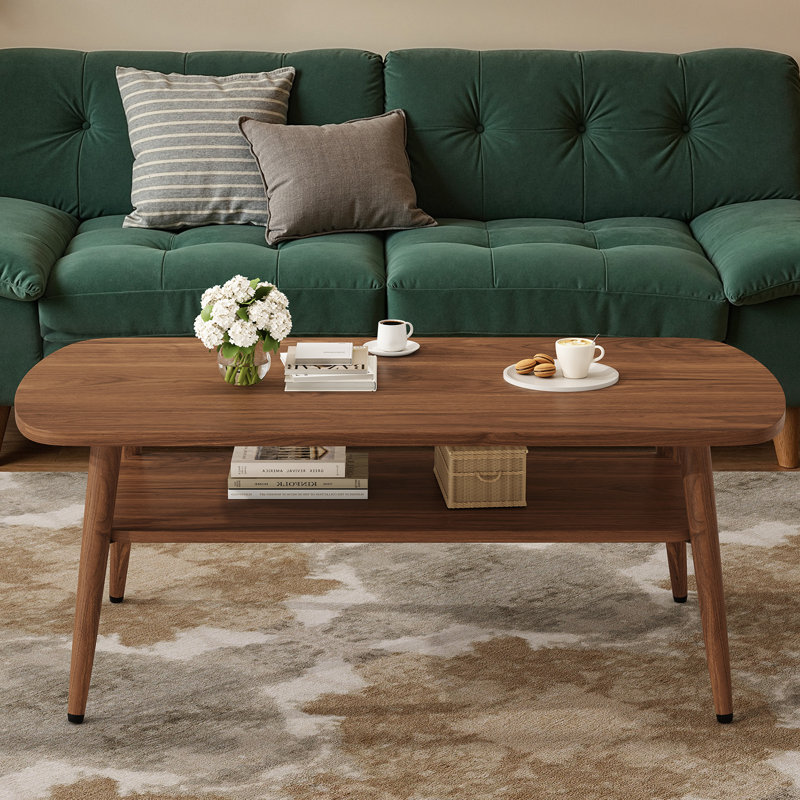 Table basse 43,4 "avec rangement, Brown Wood / Does Not Apply