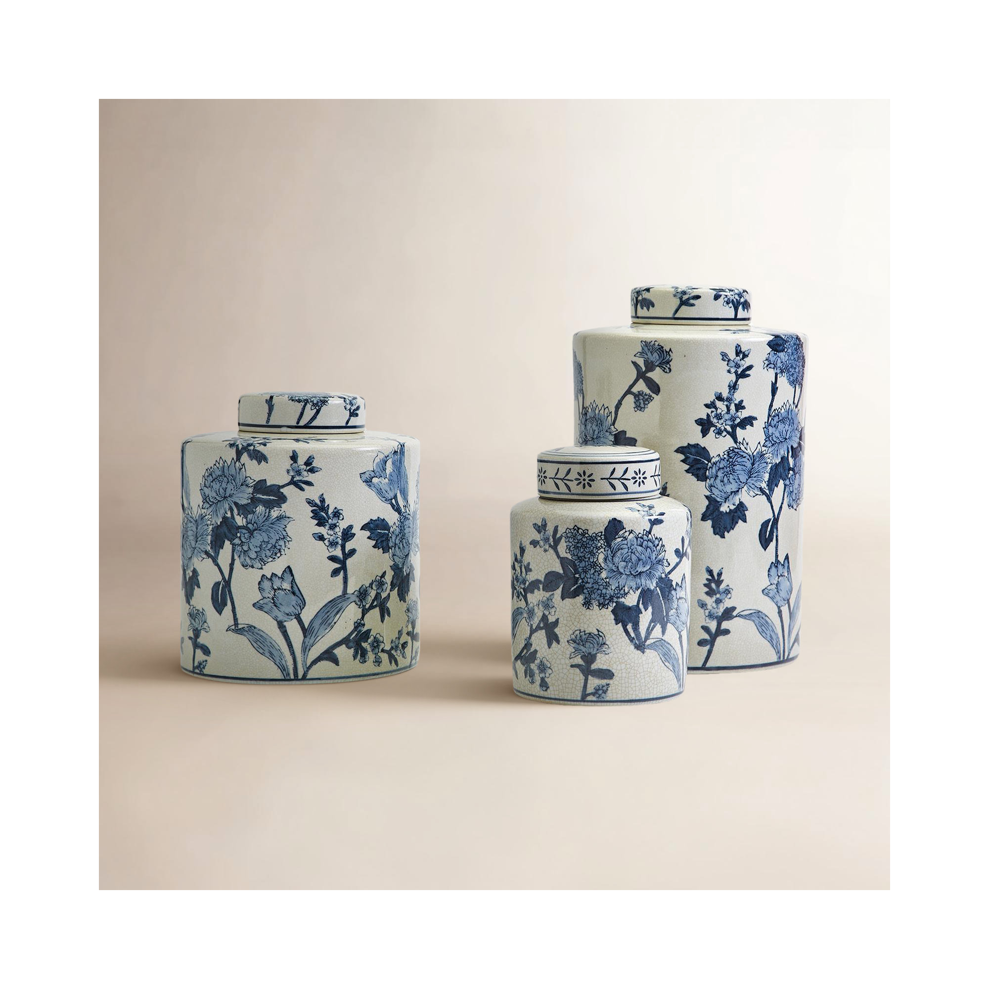 Japanese Blossom Set Of 3 Tea Jars
