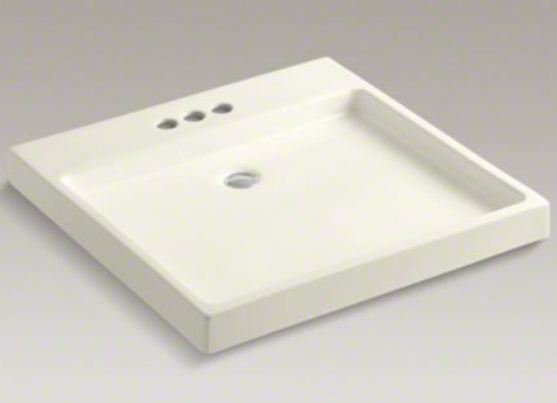 Purist® Ceramic Rectangular Drop-In Bathroom Sink, White, Single