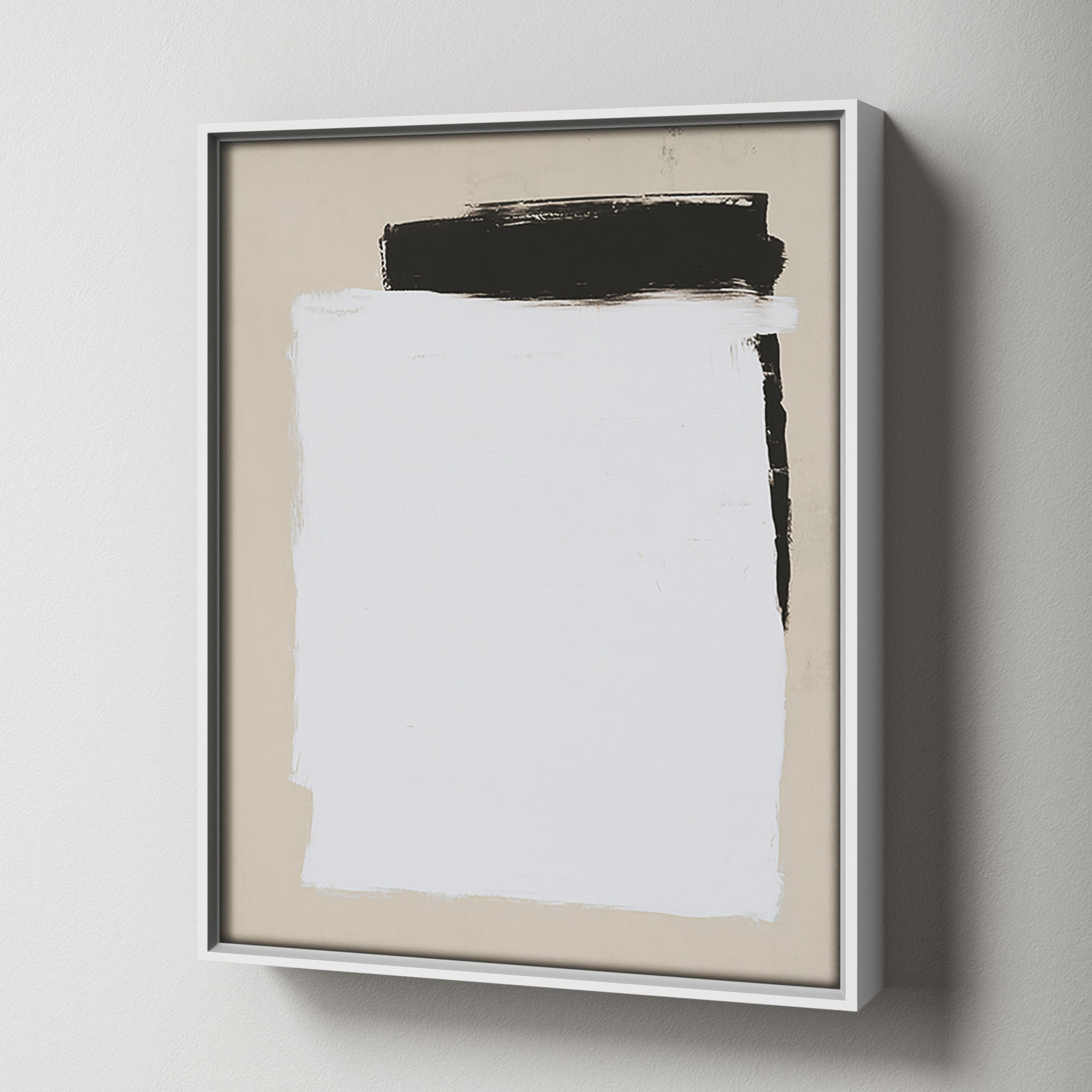 Two Mirrors, 15.5" H x 12.5" W, Framed Canvas, White