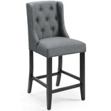 Baronet Tufted Button Upholstered Fabric Stool