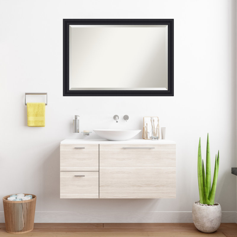 Miroir mural de salle de bain Dalat, 27,75 po x 39,75 po, Noir