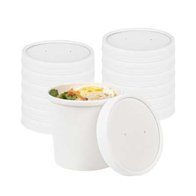 Restaurantware-LIDS ONLY: Bio Tek Lids For 8/12 Ounce Soup Containers, 25 Vented Lids For Paper Soup Containers - Soup Cups Sold Separately, Microwavable, Bamboo Paper Lids, Hot And Cold Foods