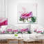 Tige rose rose avec éclaboussures de peinture - coussin imprimé floral-30746162-30746165