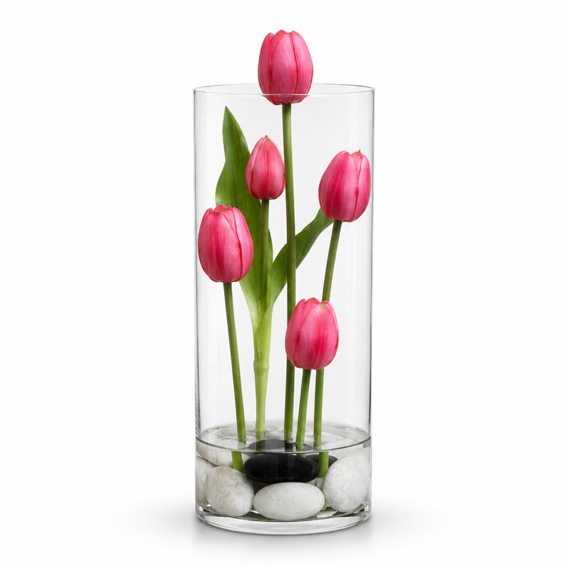 Arrangement de tulipes artificielles dans un vase