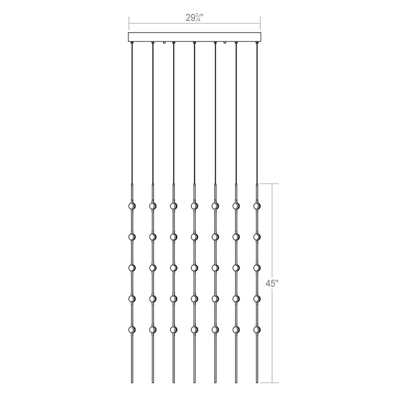 Constellation 245 - Light LED Cluster Pendant, Clear, Satin Nickel, 2700K