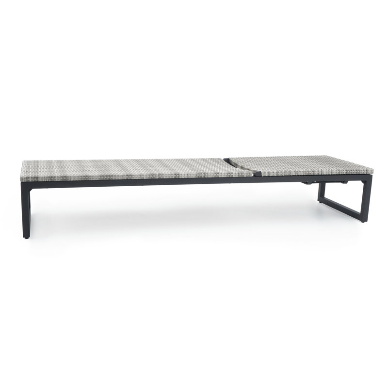 Milo Outdoor Chaise Lounge, Charcoal Grey Sunbrella®, Gray