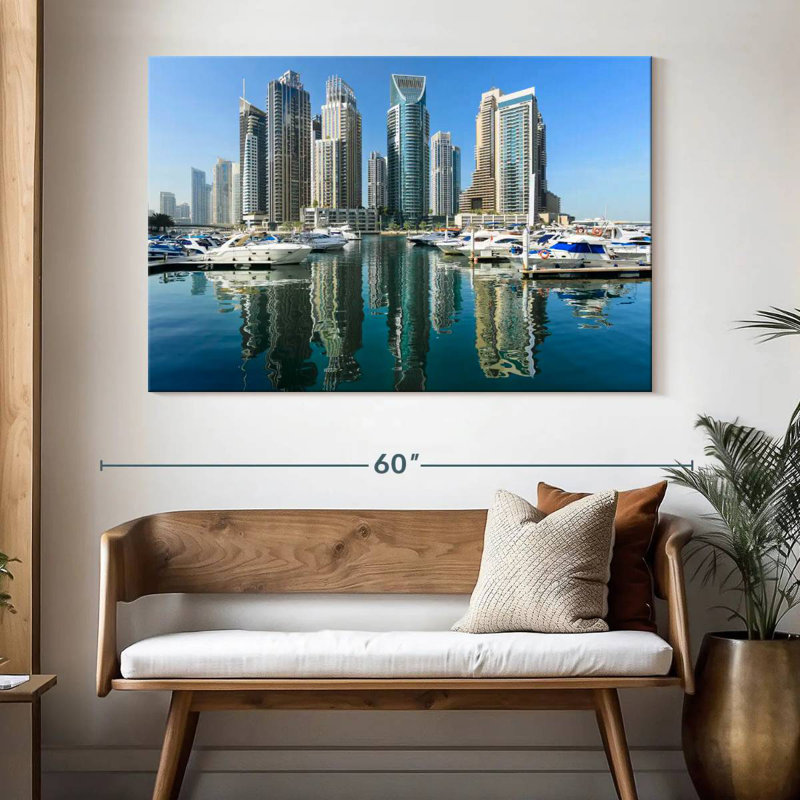 Bateaux à la marina de Dubaï, H 34 po x l 51 po