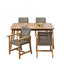 Ensemble de salle à manger 5 pièces pour patio, table à lattes et 4 chaises