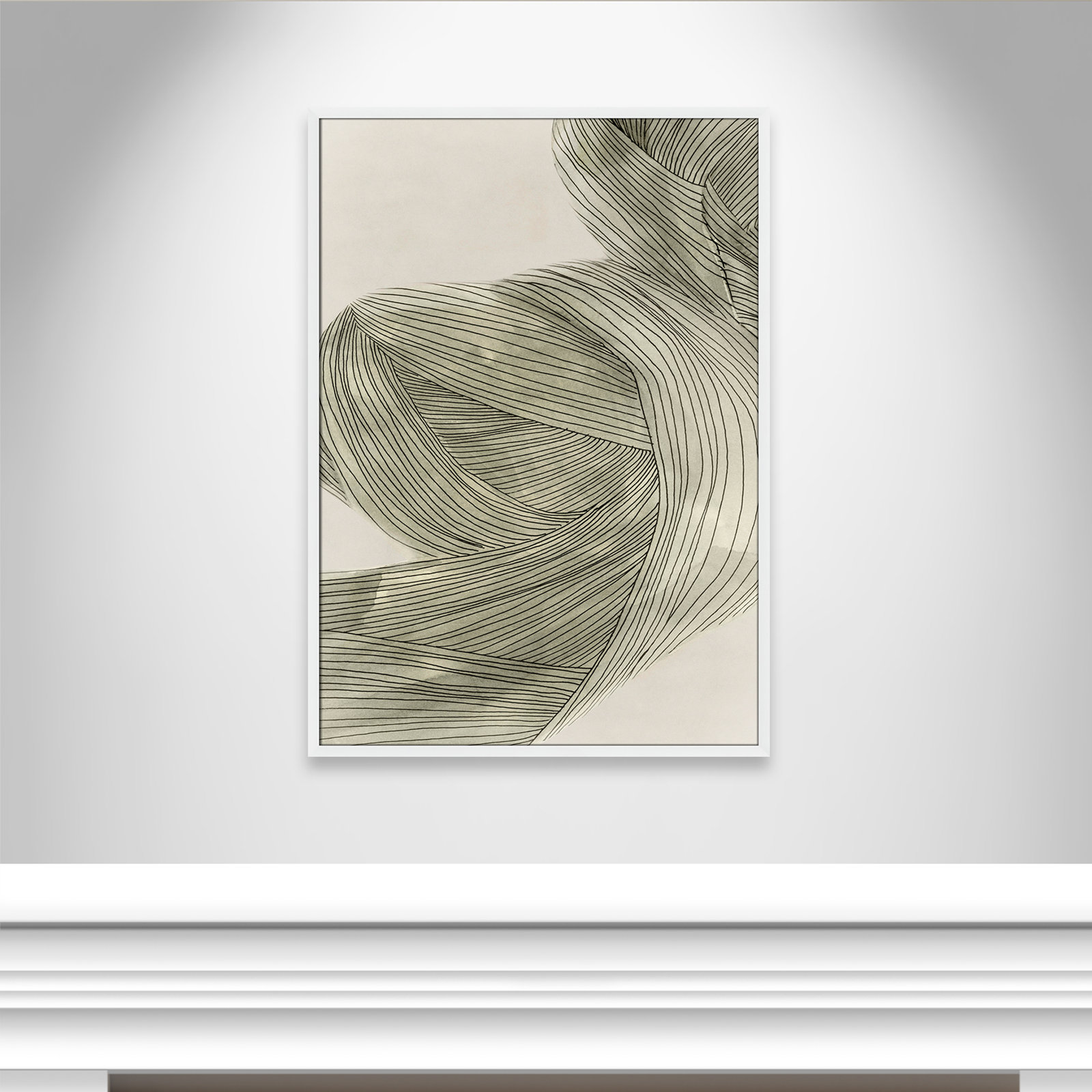 Anelis "Dreaming in Pastel II" Painting, 41.5" H x 29.5" W x 0.75" D, Satin White